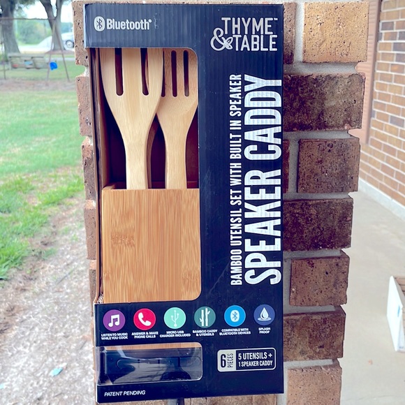 thyme & table Kitchen Thyme Table Bamboo Utensil Set With Built In